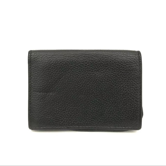 AUTH BALENCIAGA Everyday Mini Papier Leather Wallet Card Case Black - Picture 2 of 6